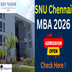 SNU Chennai MBA Admission 2026 Begins; Apply Online @snu.edu.in